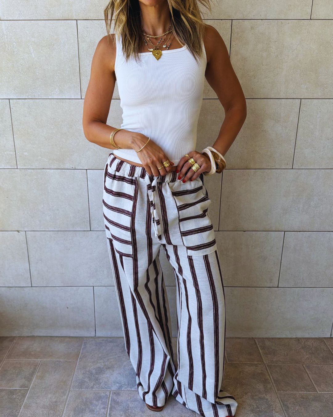 Café Stripe Pants
