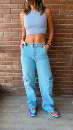 Light Blue Cargo Denim Jeans