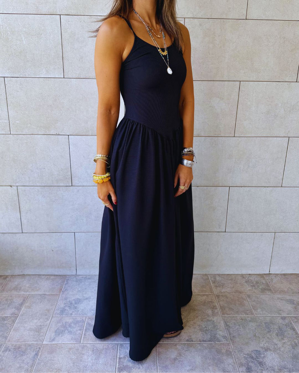 Black Drop Waist Dress