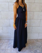 Black Drop Waist Dress