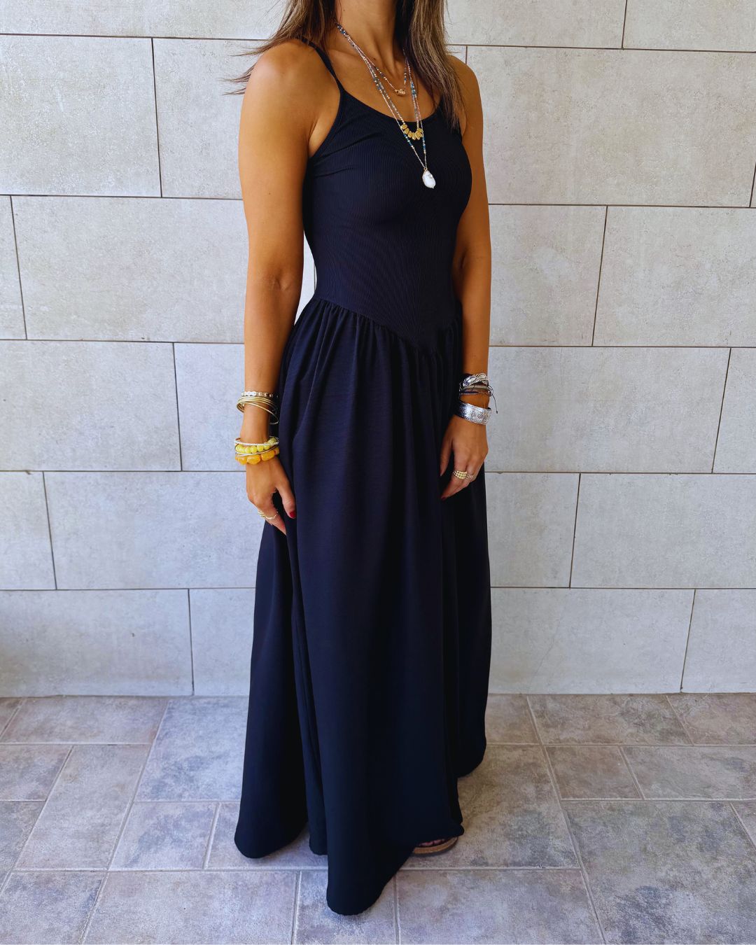 Black Drop Waist Dress