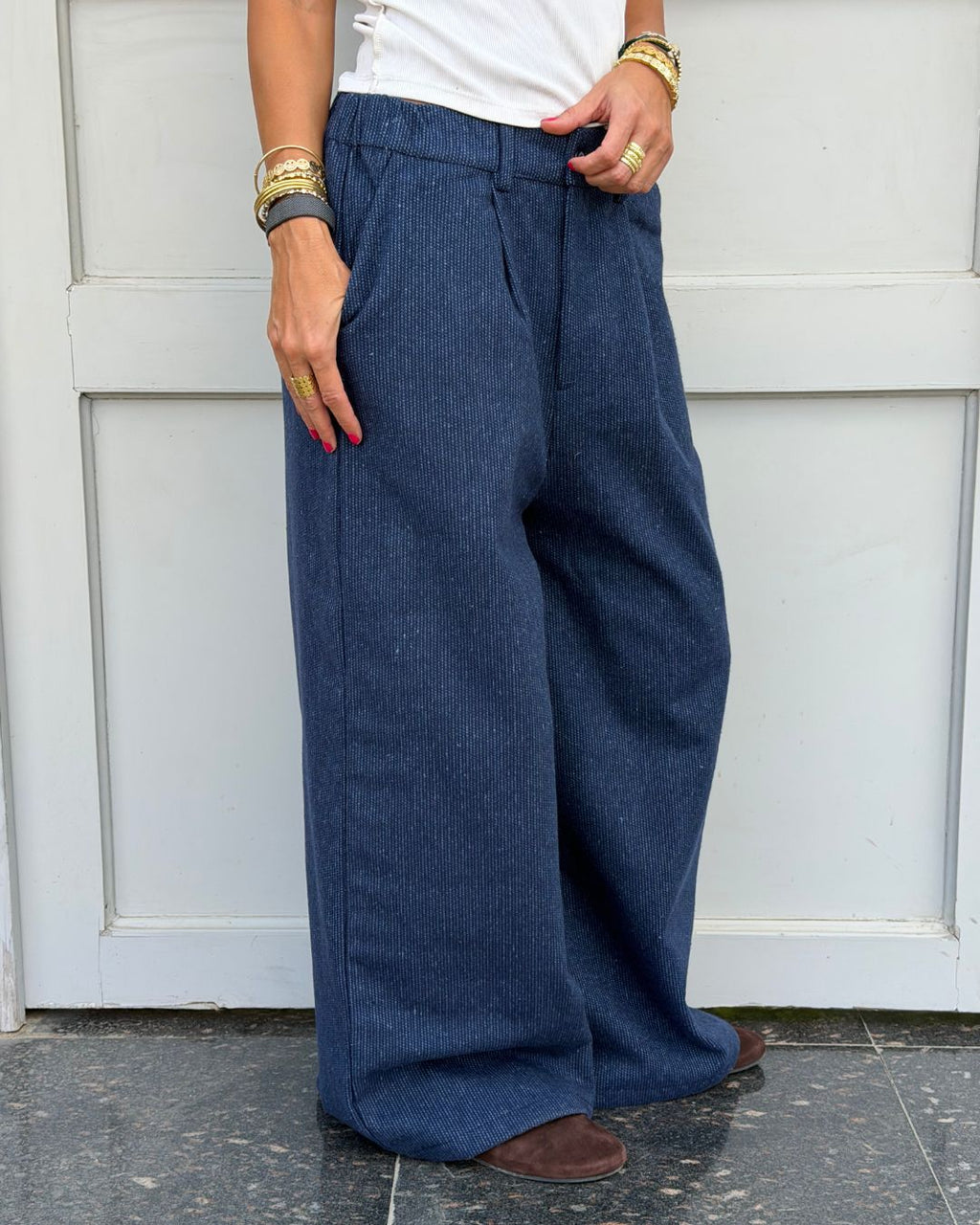Navy Check Flannel Pants