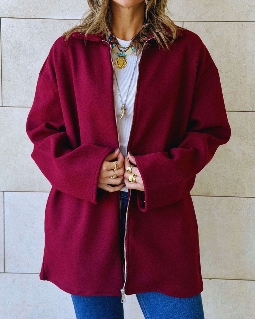Burgundy Cool Weather Zip Up
