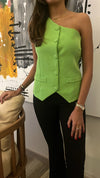 Lime Business Girl One Shoulder Vest