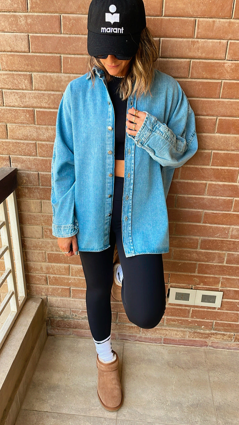 Light Blue Long Sleeve Denim Shirt