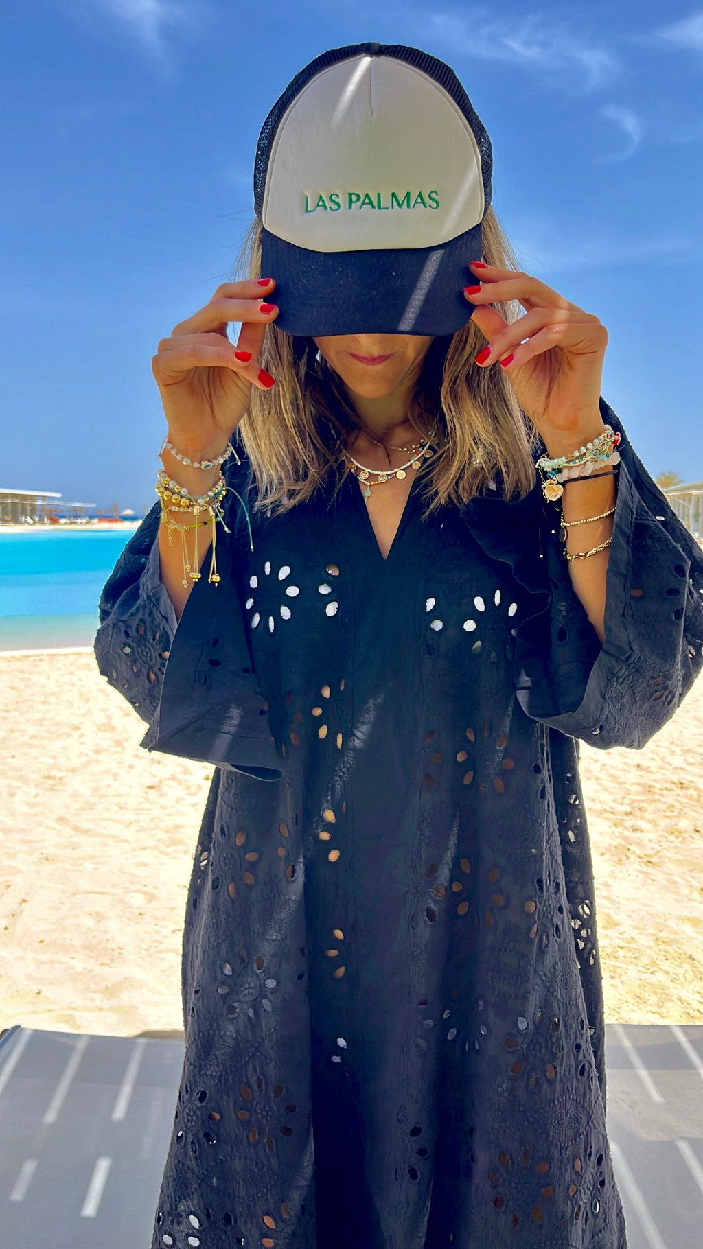 Black Anglaise Me Beach Coverup