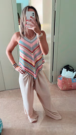 Sunset Lines Crochet Halter Top