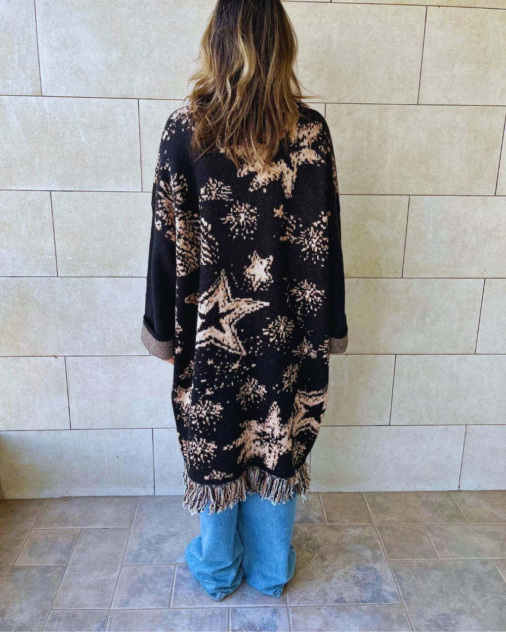 Black Nordic Star Cardigan