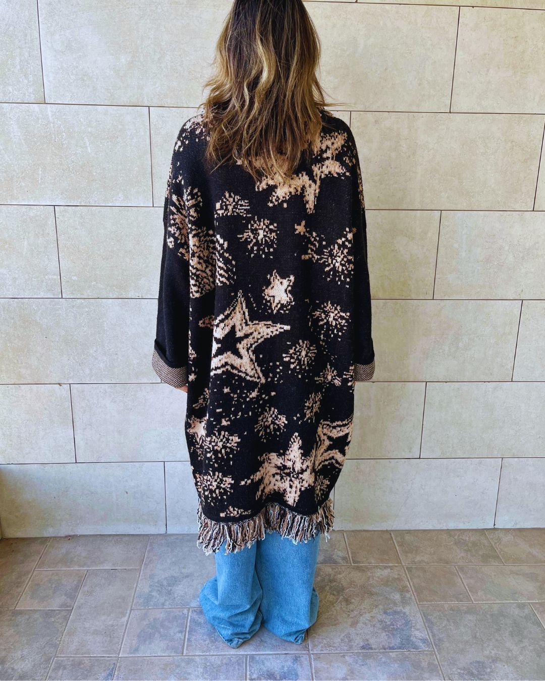 Black Nordic Star Cardigan