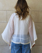 Ivory Floral Sheer Top