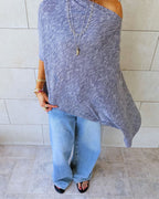Grey Sunwashed Riviera Poncho