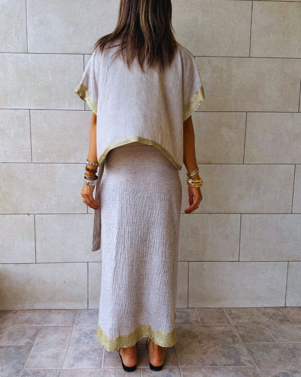Golden Edge Cropped Shirt