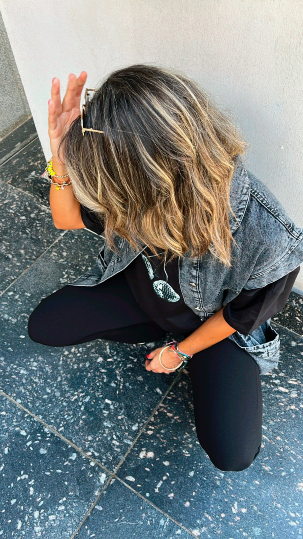 Grey Exaggerated Double Pocket Denim Vest