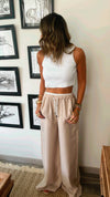 Beige Summer Trim Pants