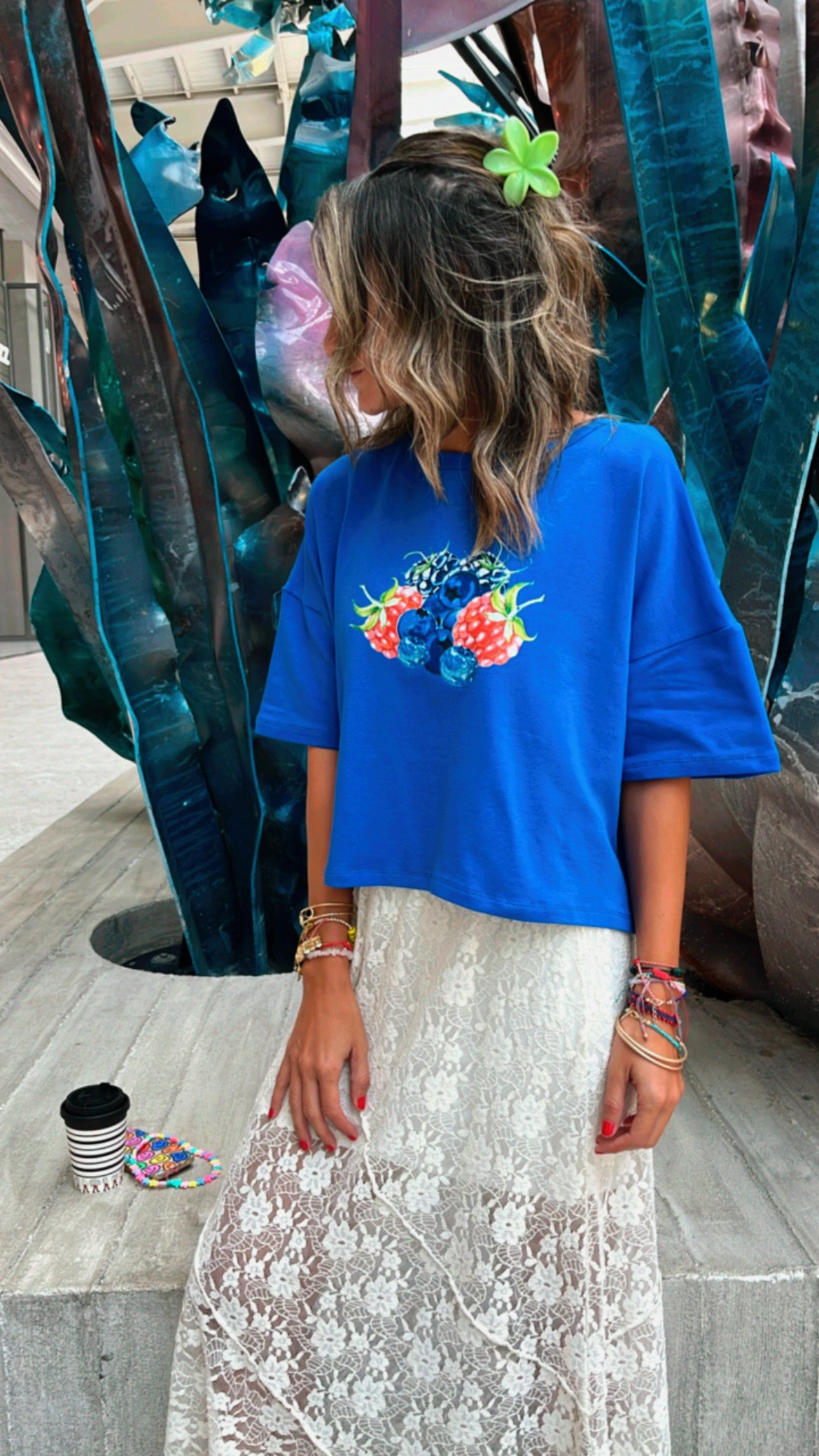 Berry Blue High Low Tee