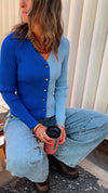 Blue & Baby Blue Contrast Knit Sweater