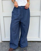 Navy Check Flannel Pants