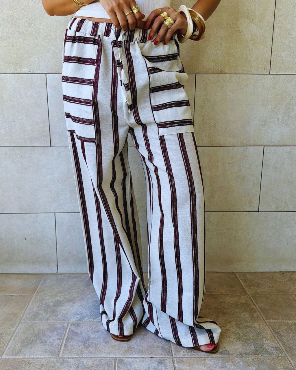 Café Stripe Pants