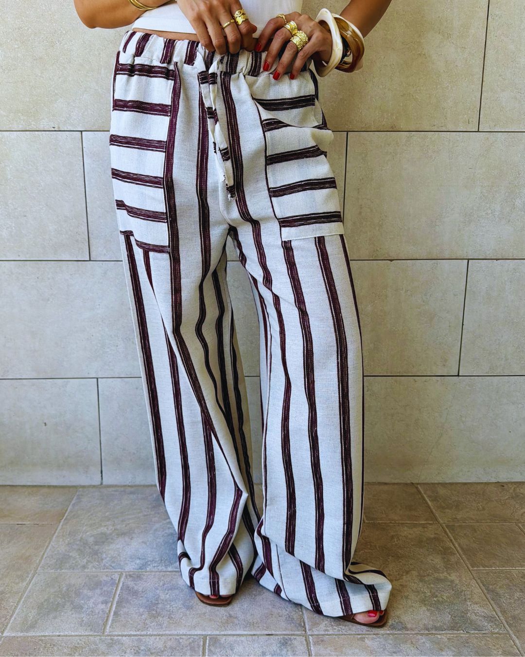 Café Stripe Pants