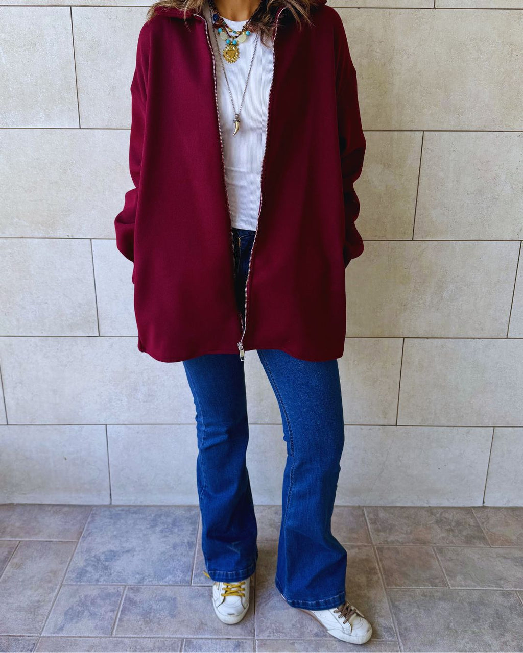 Burgundy Cool Weather Zip Up