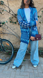 Blue All The Funk Knit Jacket
