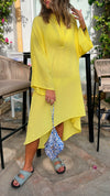 Yellow Linen Breezy High low Dress