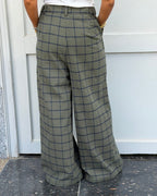 Olive Check Flannel Pants