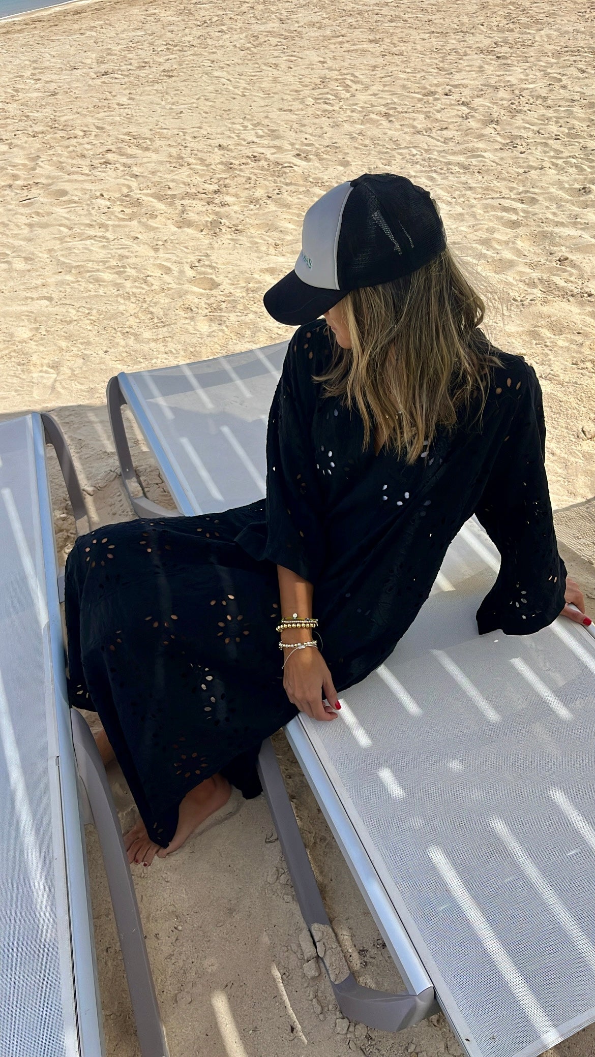 Black Anglaise Me Beach Coverup