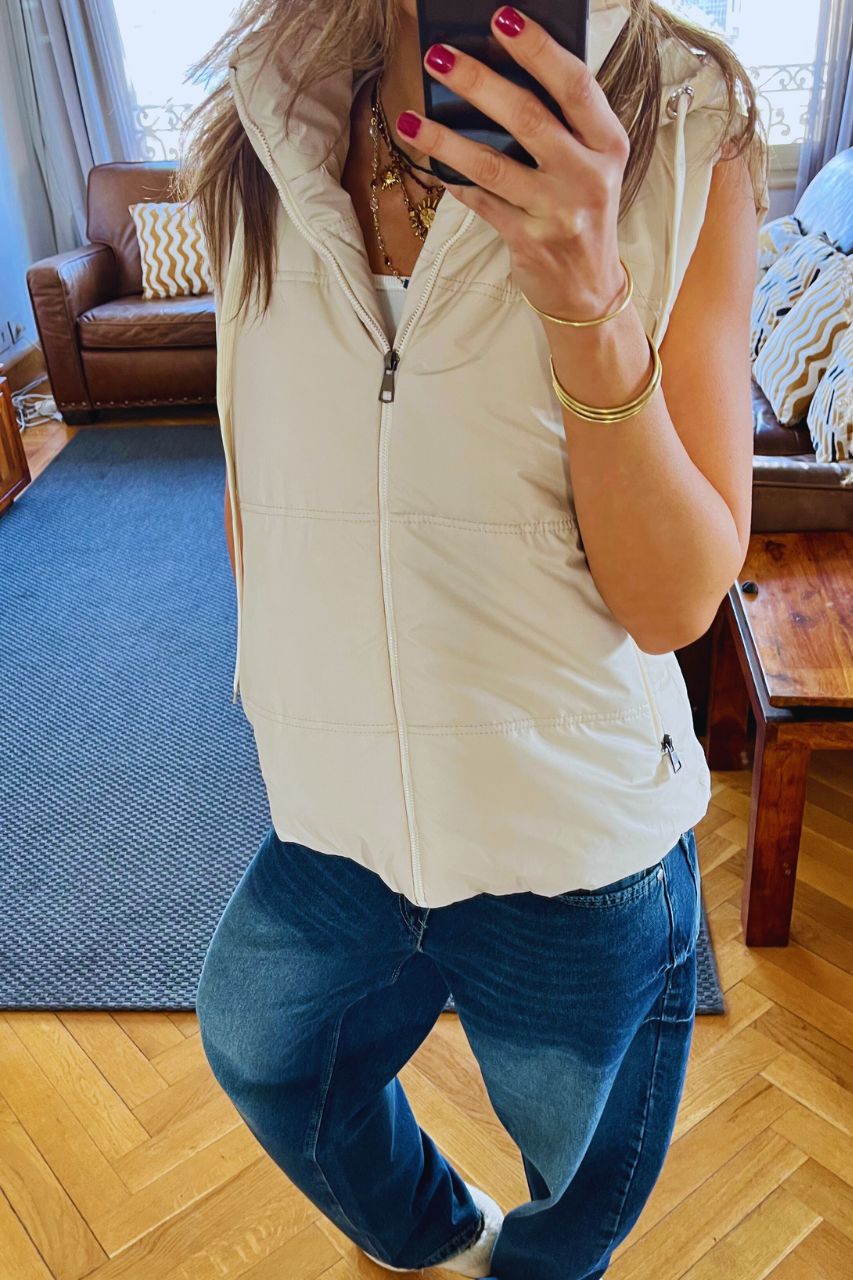 Beige Puffer Vest