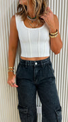 White Crop Corset Top