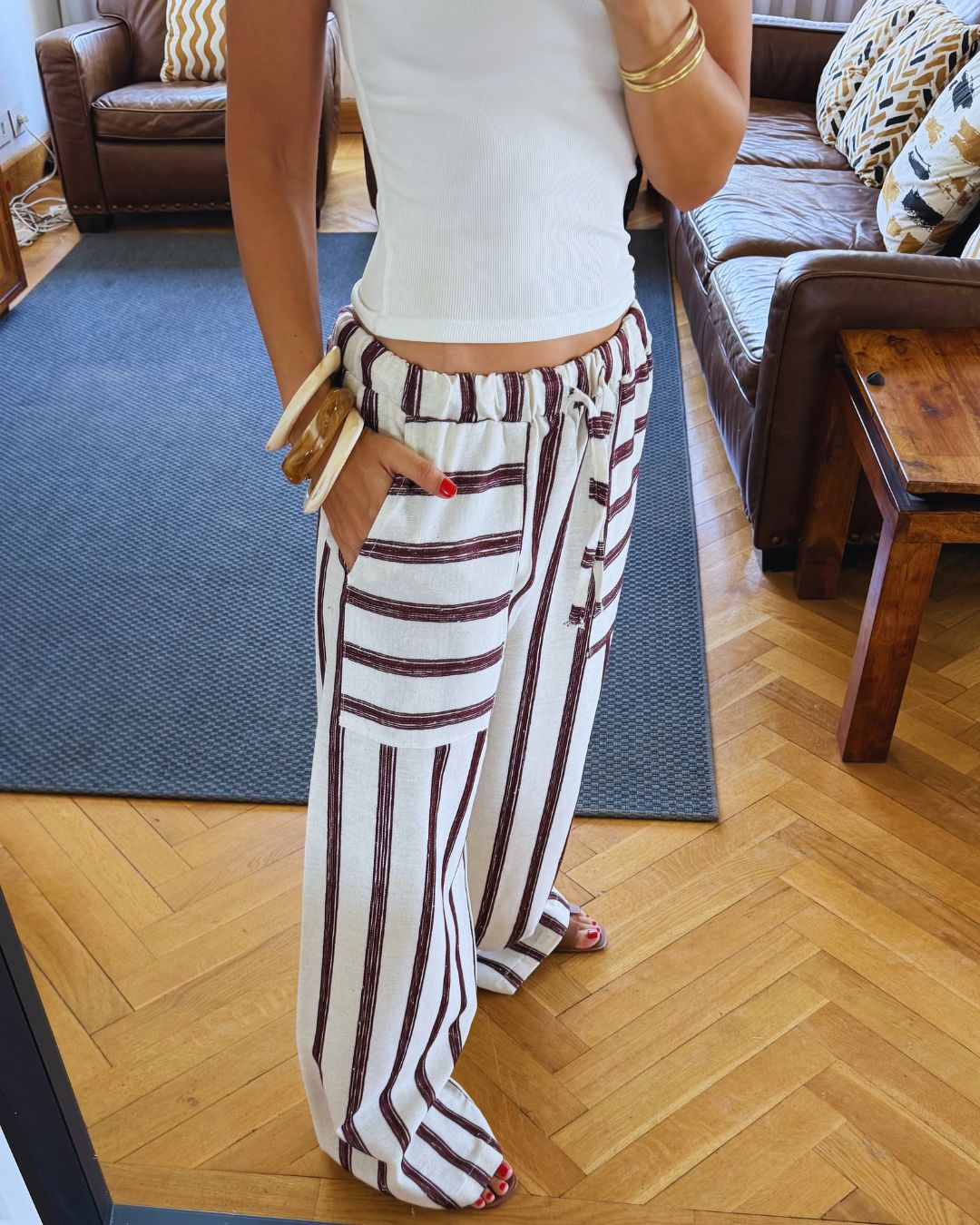 Café Stripe Pants