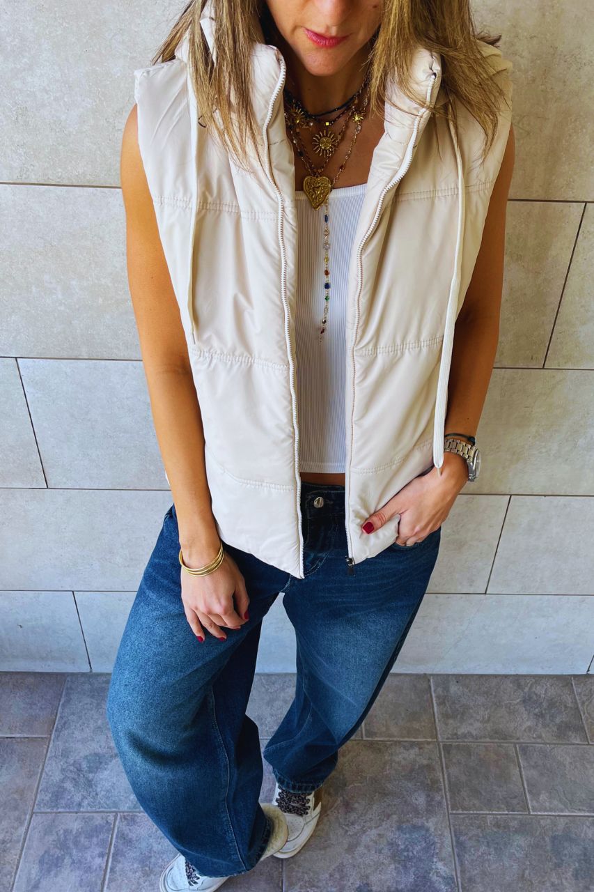 Beige Puffer Vest