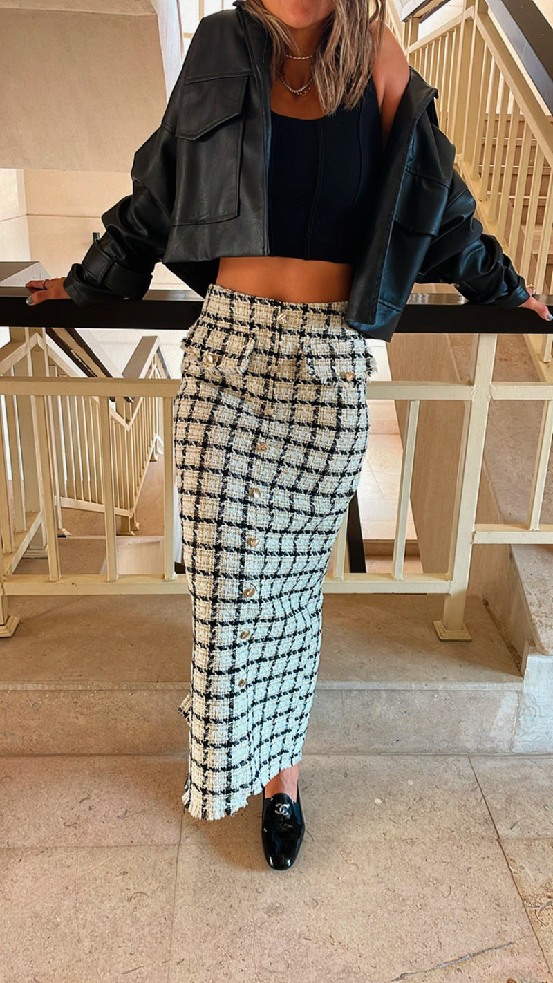 White Tweed Skirt