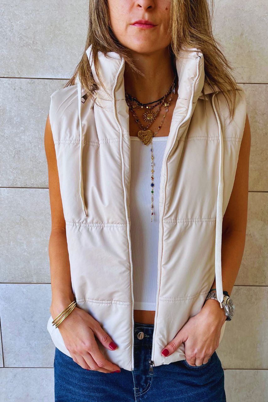 Beige Puffer Vest