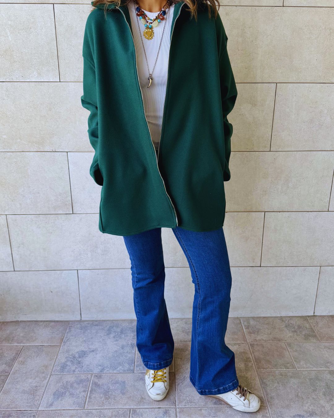 Green Cool Weather Zip Up