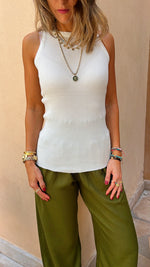 White & Black & Grey 120 Knit Racer Top