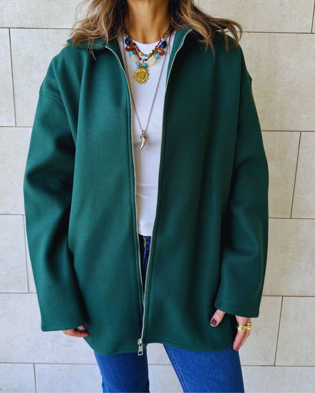 Green Cool Weather Zip Up