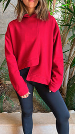 Burgundy Call Me Asymmetric Hoodie