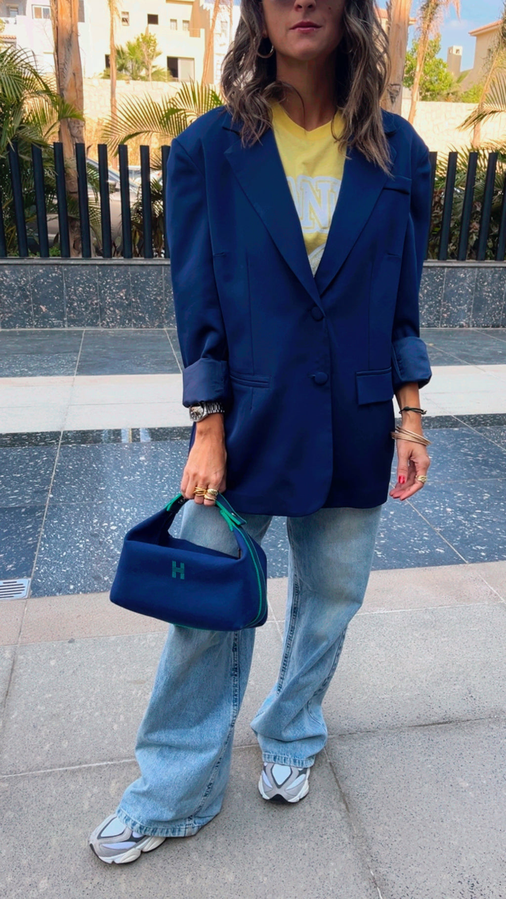 Navy Sophisticated Oversize Blazer