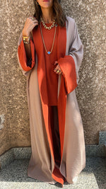 Rust Border Color Kimono