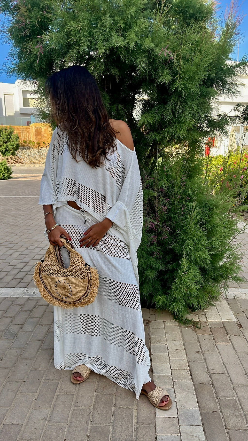White Island Breeze Poncho Skirt Set