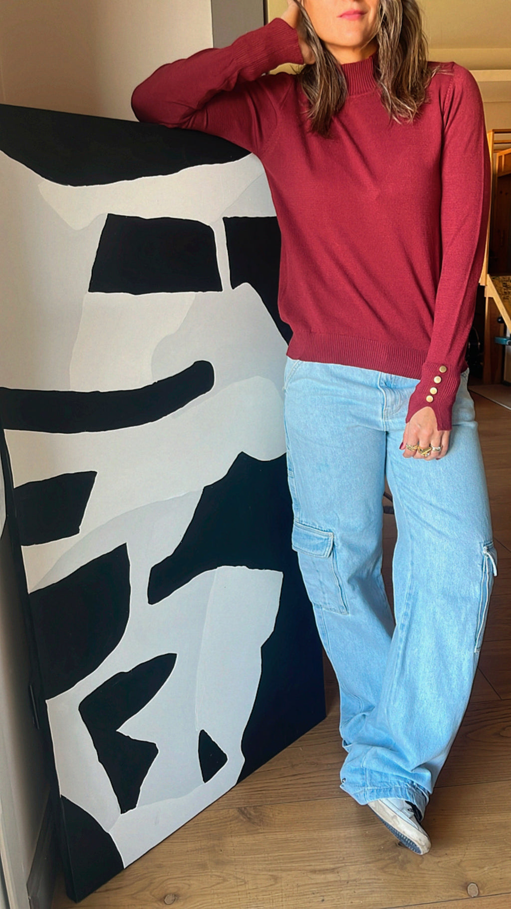 Maroon Basic High Neck