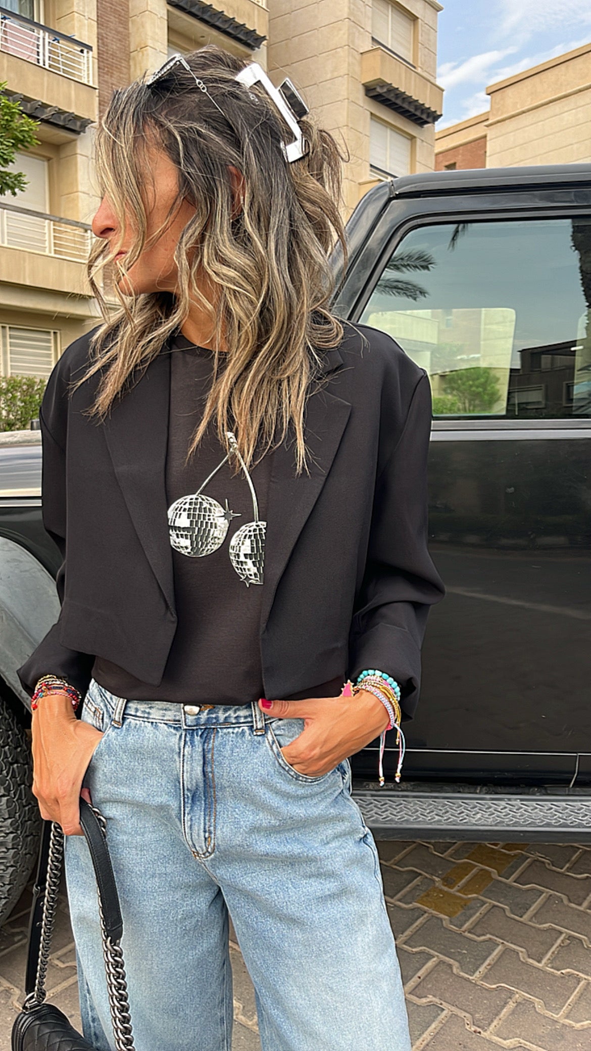 Black Loose Cropped Blazer