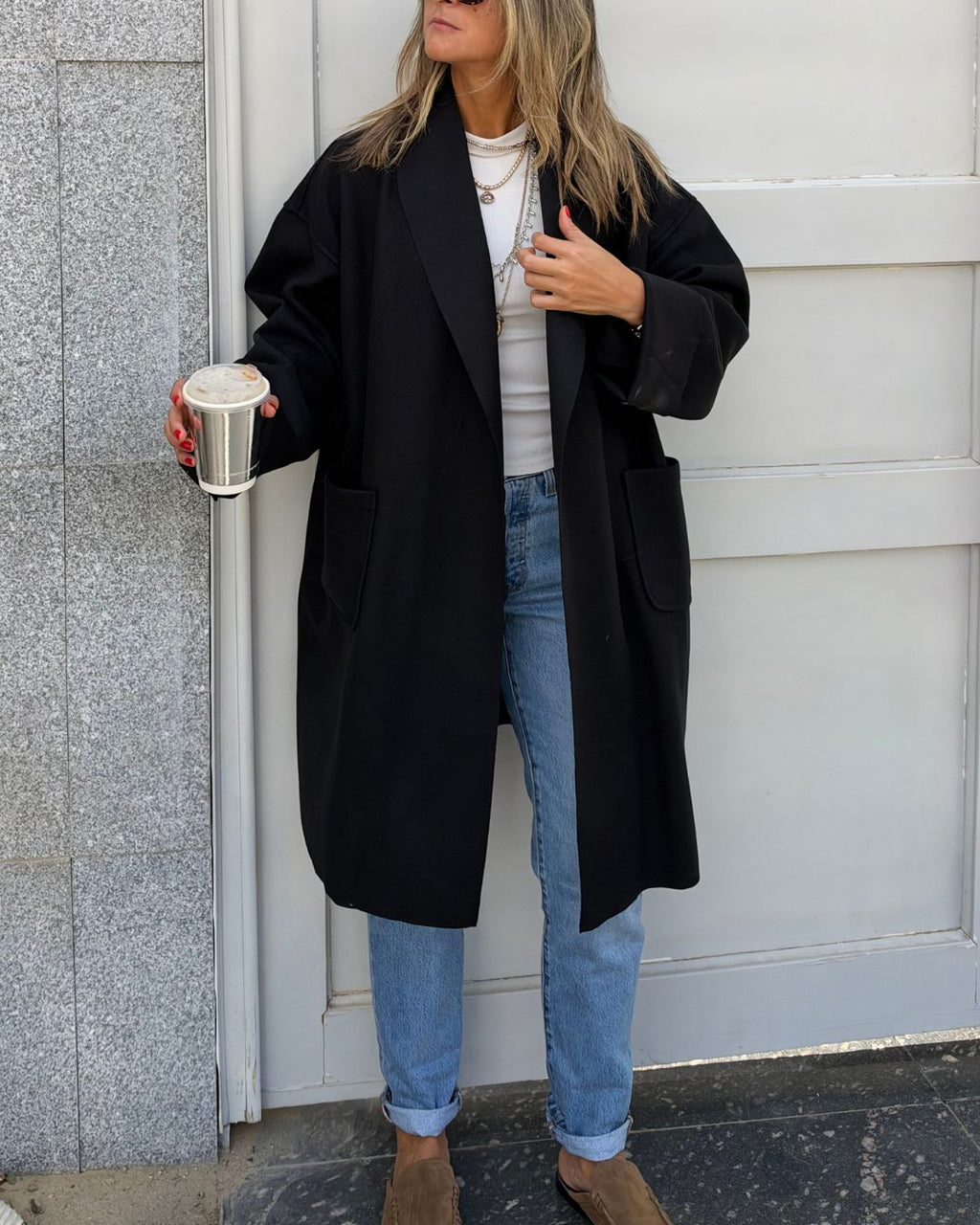 Black Flip Side Coat