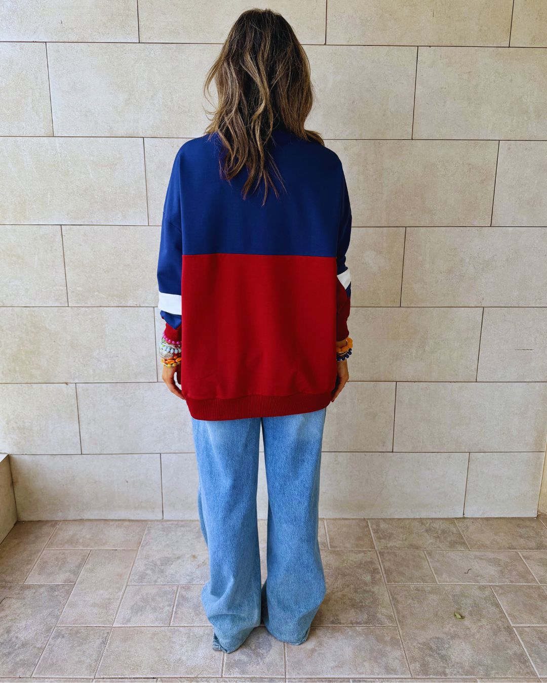 Navy Light Weight Colorblock Long Sleeve