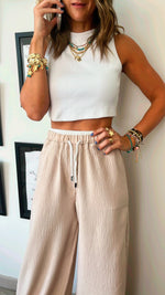 Beige Summer Trim Pants