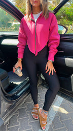 Fuchsia V Cropped Jacket