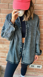 Grey Long Sleeve Denim Shirt