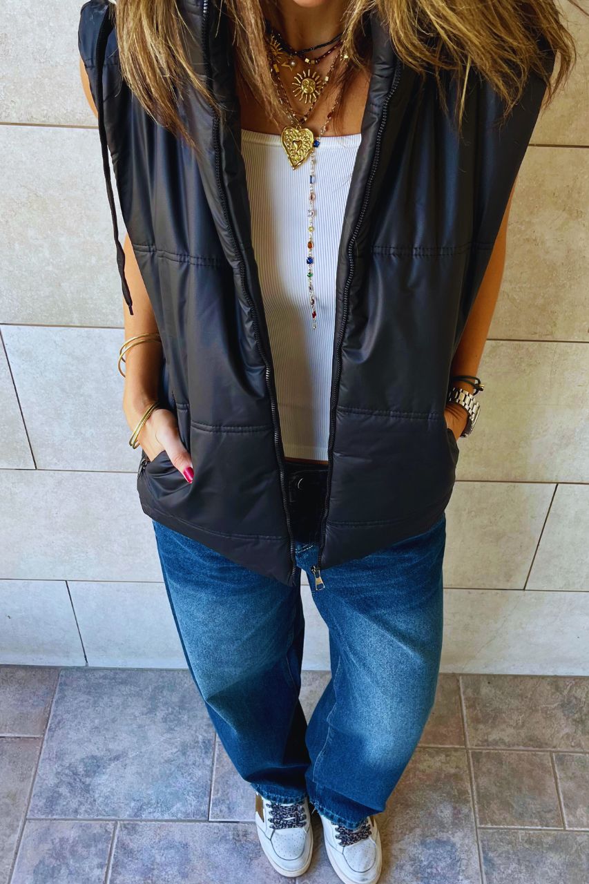 Black Puffer Vest