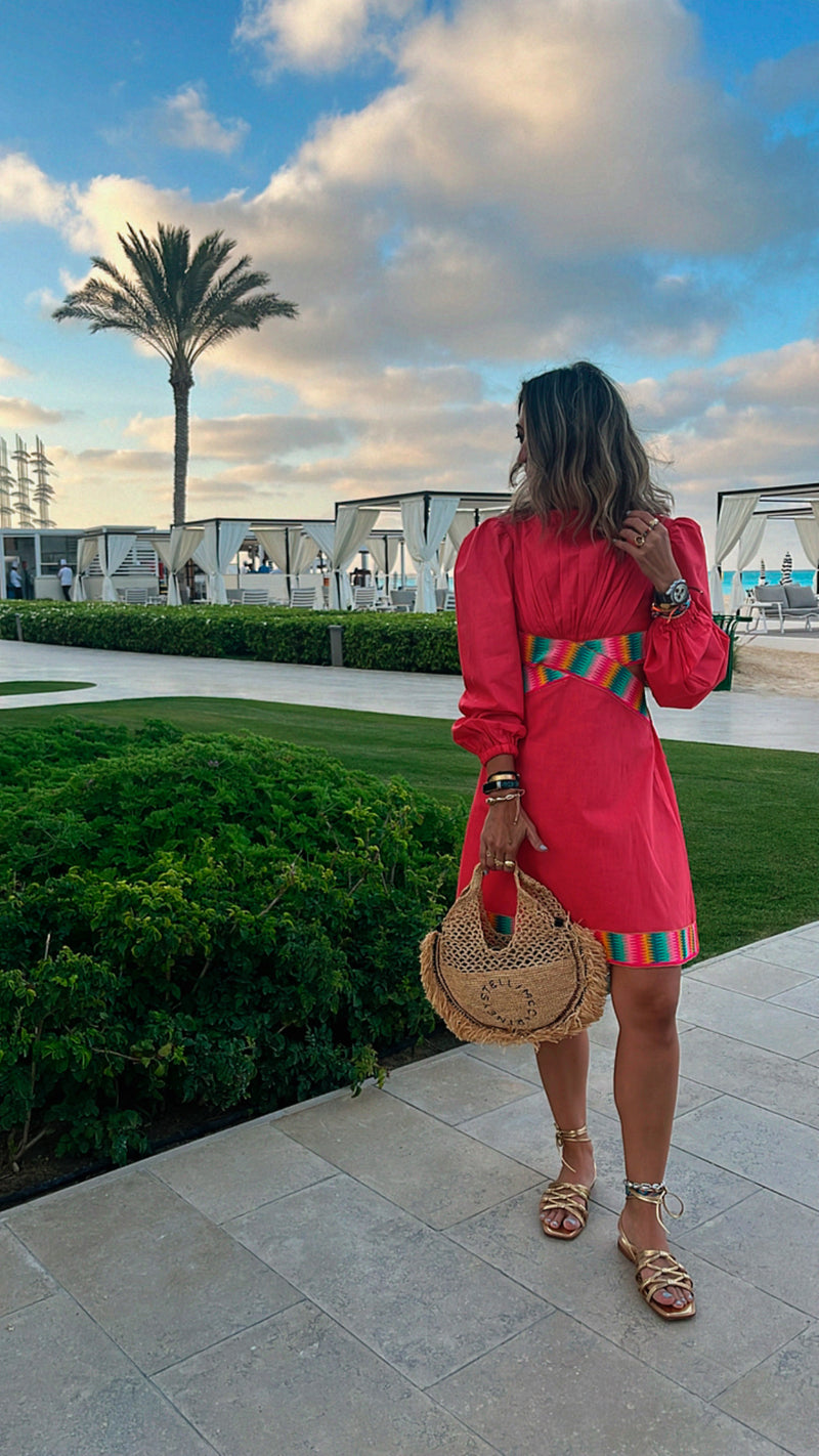 Watermelon Gum Drop Cut Out Mini Dress